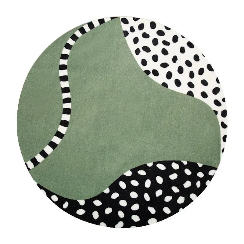 Tapis rond rouge rétro imprimé léopard, haut de gamme, en peluche, pour salon, grande surface, maiso
