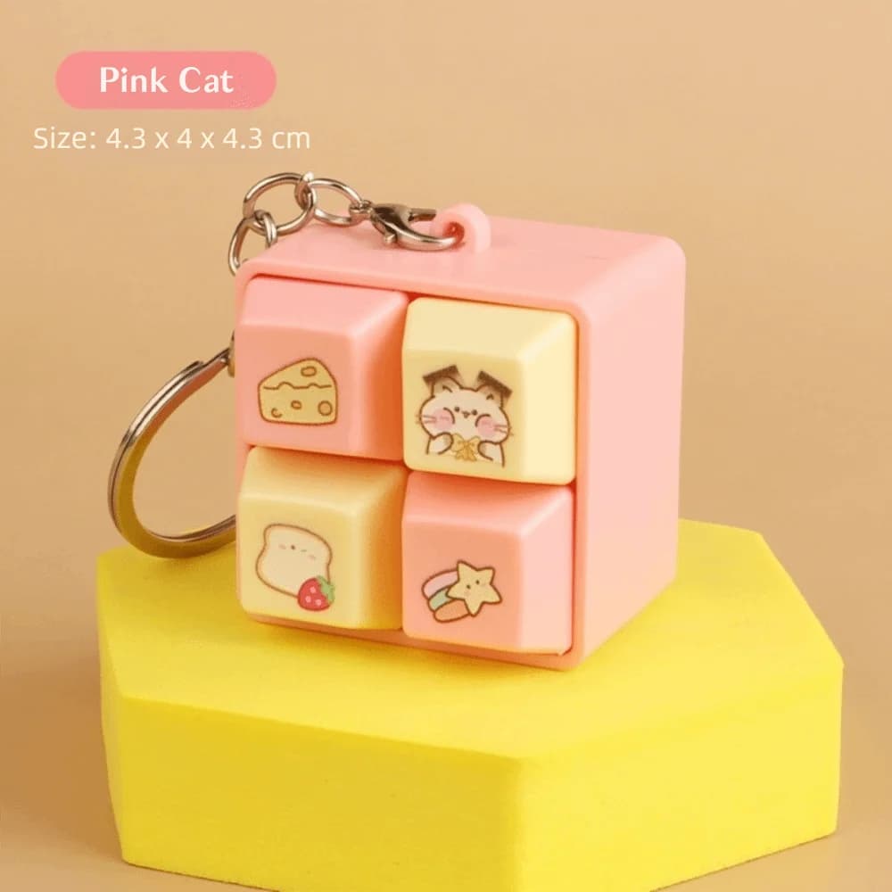 Nouveau dessin animé Fidget porte-clés bricolage clavier Keycap presser musique porte-clés touches b