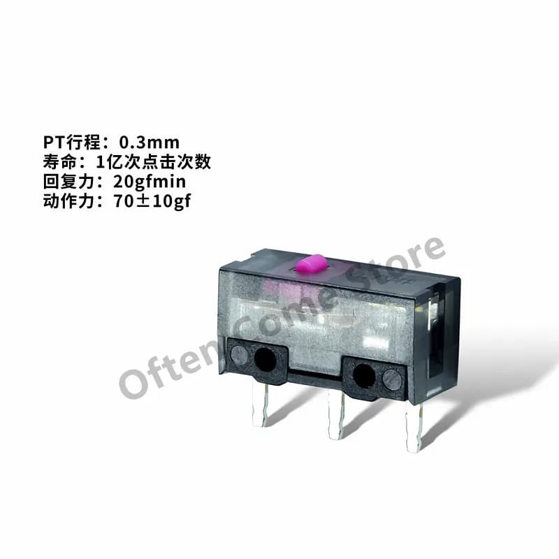 KaiLong – Micro interrupteur de souris, violet, or, rose, point, 150 Millions, clic à vie, noir, Tra