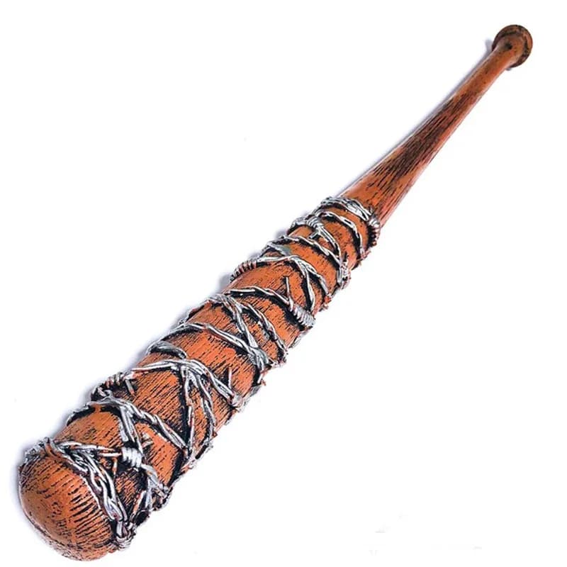 Negan 'Lucille-Batte de baseball en bois avec fil de fer barbelé, la fréquence de marche, 1:1