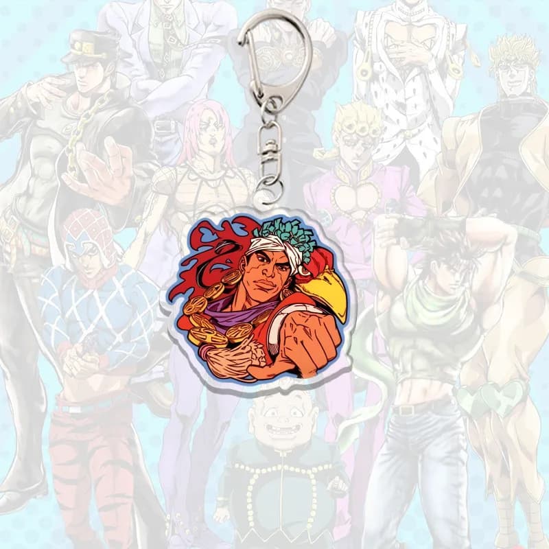 Porte-clés en acrylique JoJo's Bizarre Adventure Stardust Crusaders Star Platinum, pendentif décorat