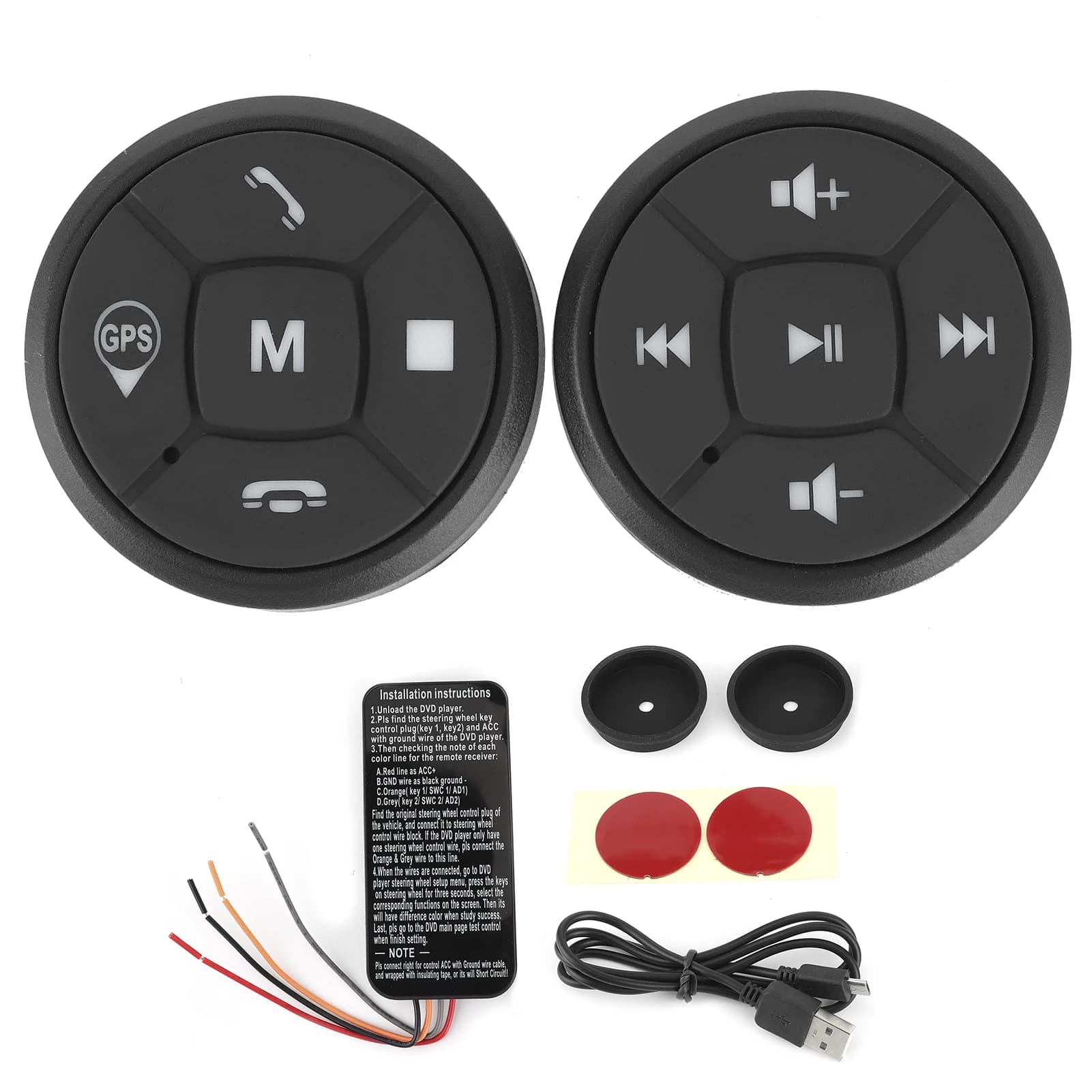 Lèvent de télécommande universels pour voiture, 10 prédire, contrôleur de volant, bouton de volume, 