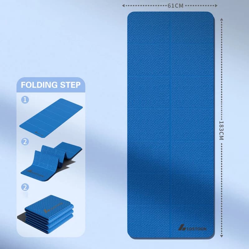 pour les exercices de sol à base de voyage, de pilates et de fitness. Tapis de yoga pliant double fa
