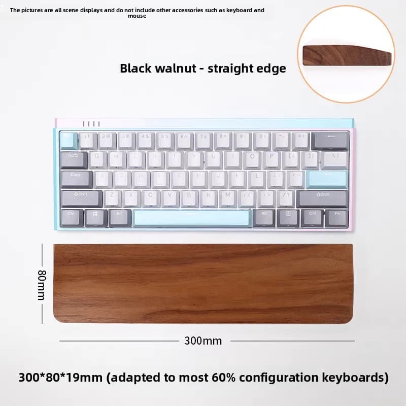 Support de clavier en bois, repose-poignet en noyer noir pour clavier mécanique, support de poignet 