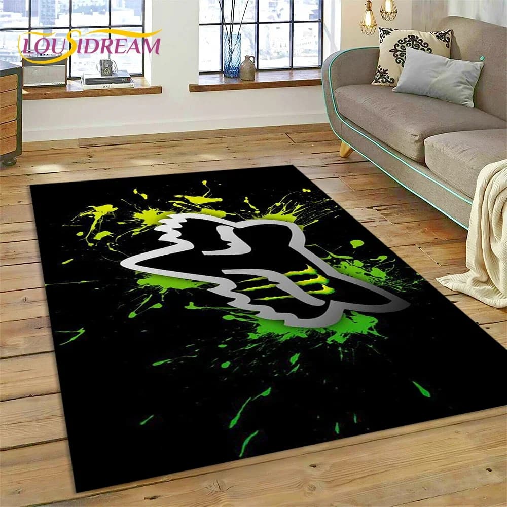 Tapis de course 3D avec logo F-FOX pour la maison, le salon, la chambre, le canapé, le paillasson, l