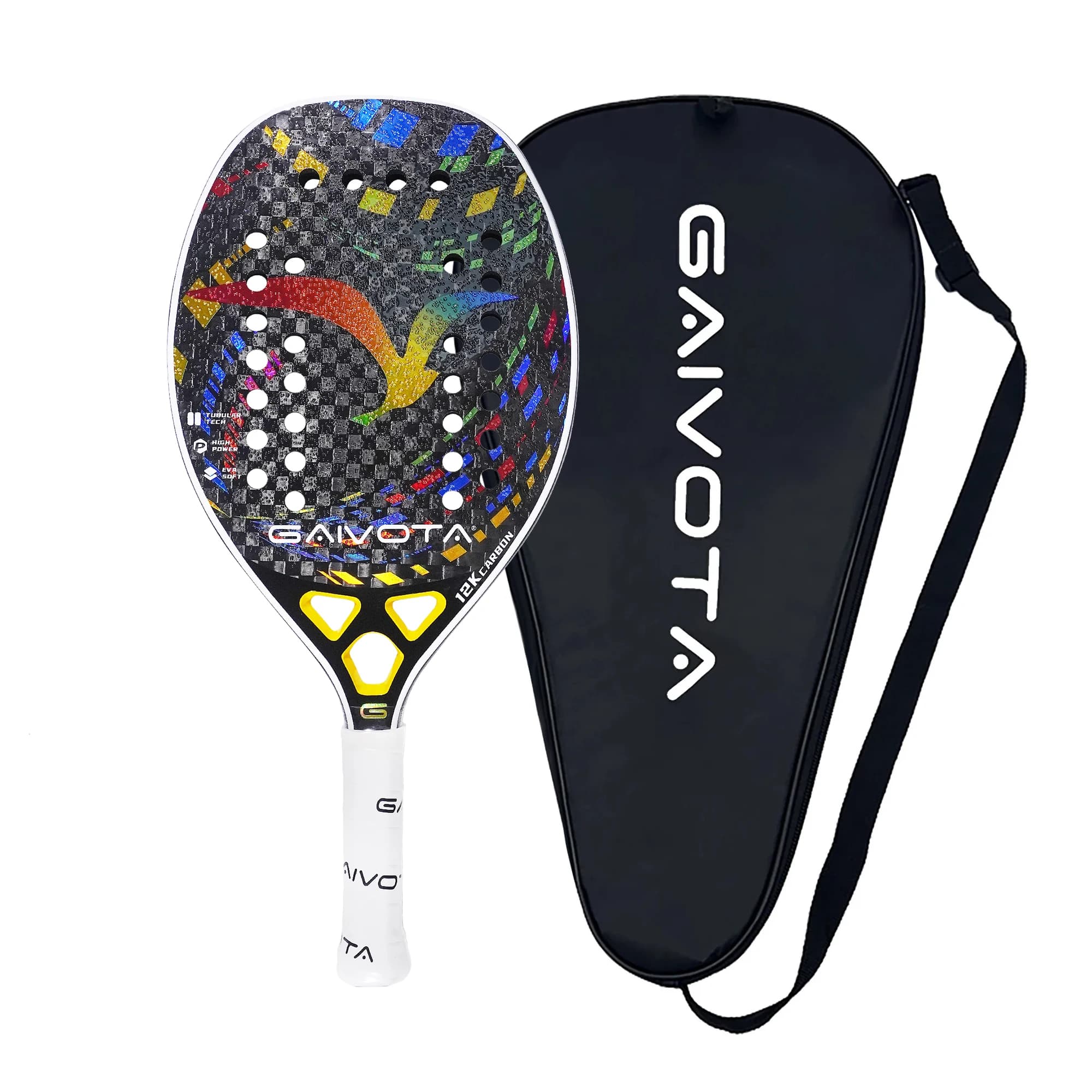 GAIVOTA-Raquette de tennis de plage, fibre de carbone 12K, surface rugueuse, oligmatériau + sac, rev