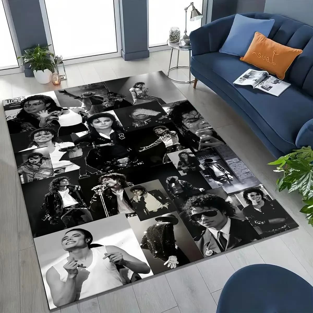 Tapis artistique Michael Jackson King of Pop pour chambre à coucher, salon, canapé, paillasson, déco