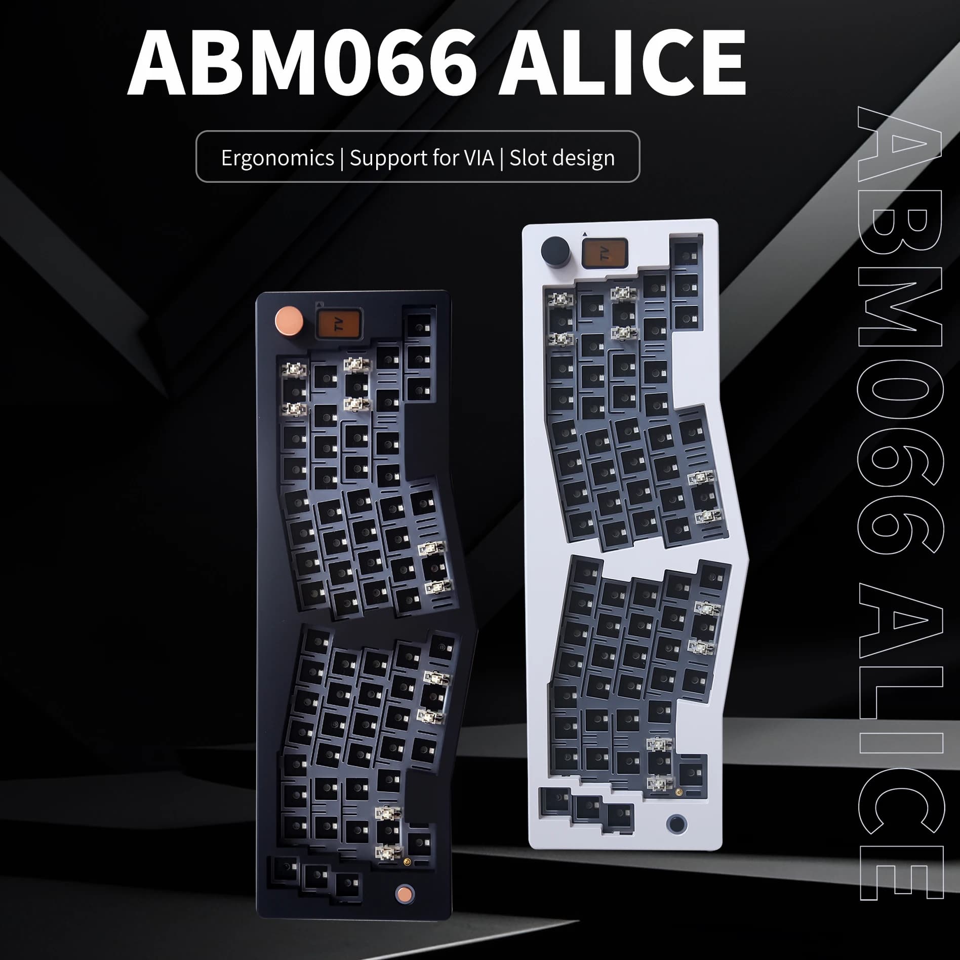 ABM066-Clavier mécanique filaire/sans fil Alice-layout, interchangeable à chaud, VIA-CED, Bluetooth/