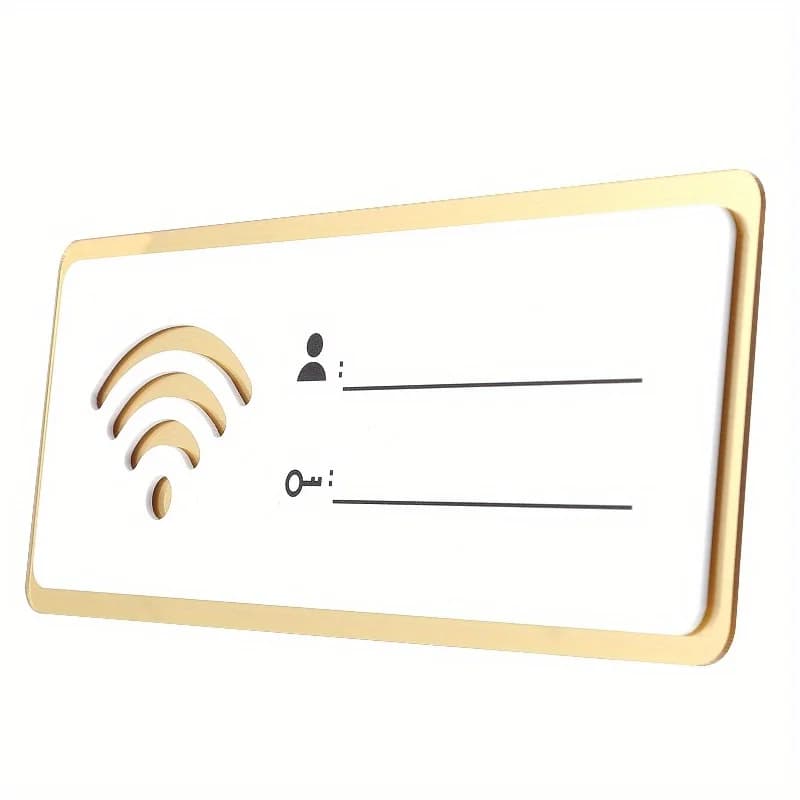 Autocollant mural en acrylique pour mot de passe Wi-Fi, Panneau signalétique Wi-Fi, Signalisation en