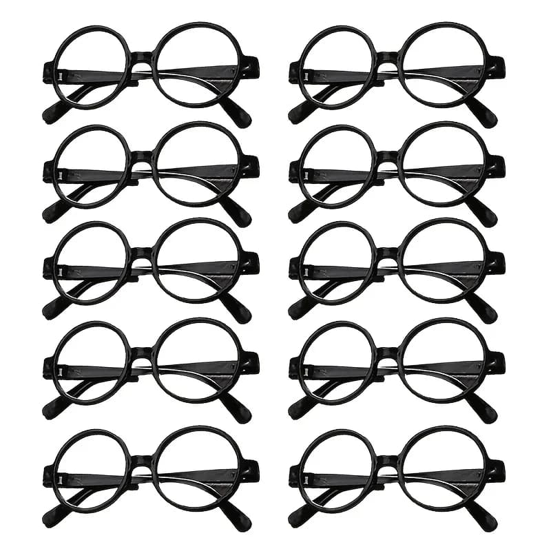 [10 verres de magicien] 10 verres de magicien ronds, sans lentilles |   Ensemble de cadeaux de fête,