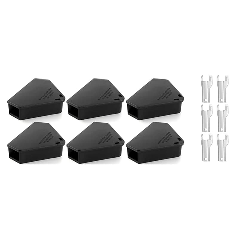 ABMR-Station d'appât pour souris, petite boîte pour intérieur, extérieur, cuisine, garage, 6 pièces,