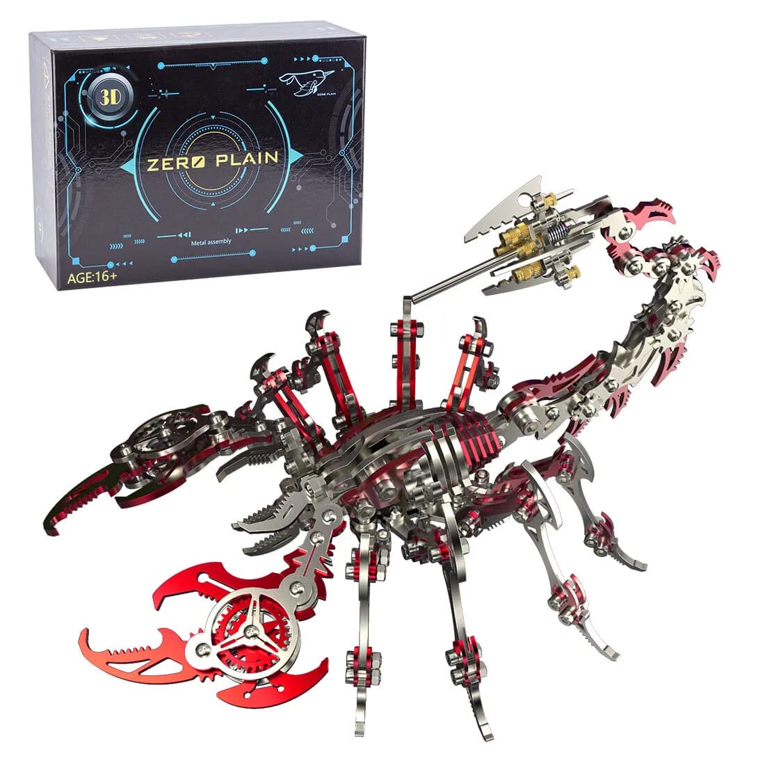 Kit de Modélisme 3D Mécanique Scorpion en Métal DIY, Puzzle Steampunk Animal, 200+ Pièces en Acier I