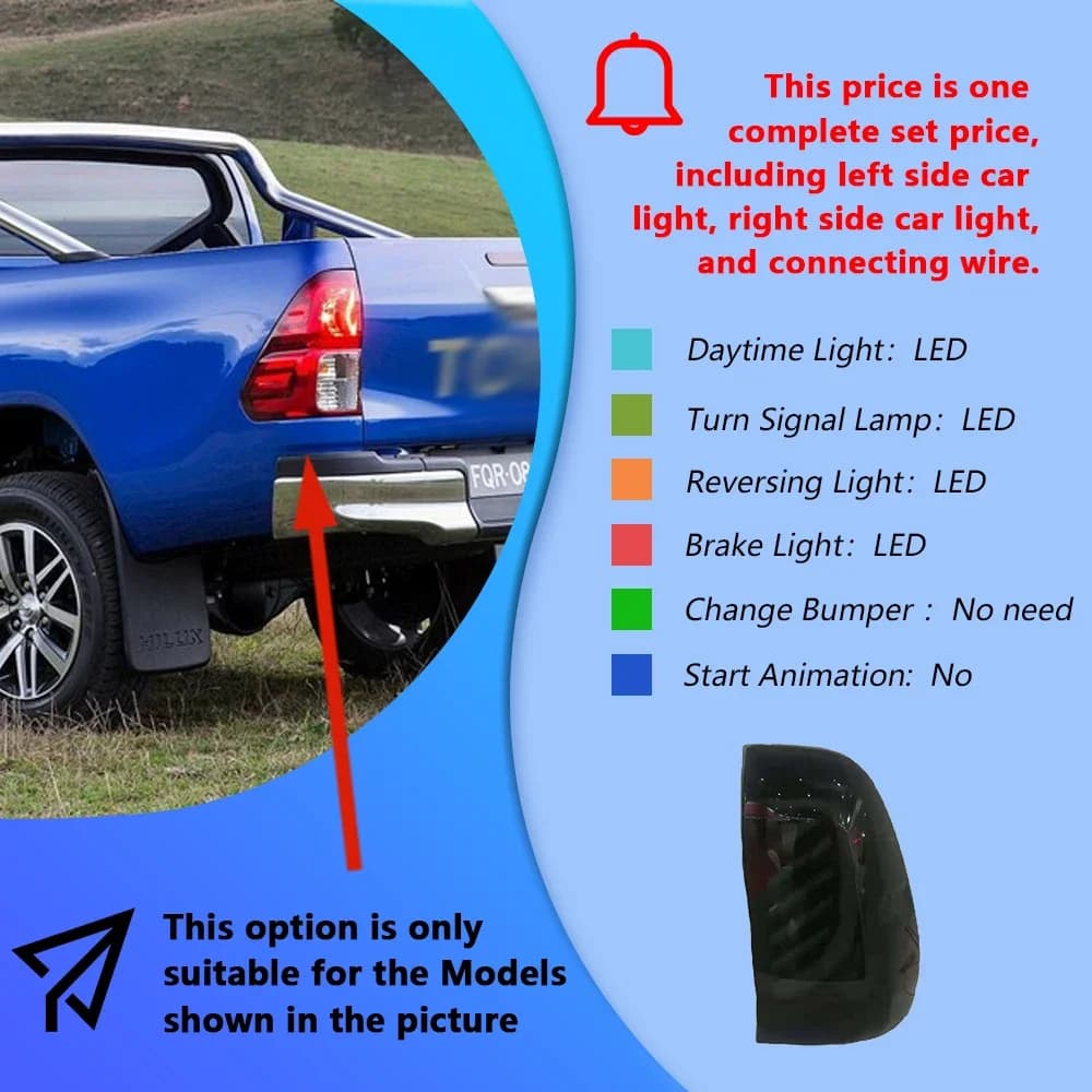 Ensemble de feux arrière LED de mise à niveau pour Toyota Hilux 2015 – 2021, nouveau clignotant dyna