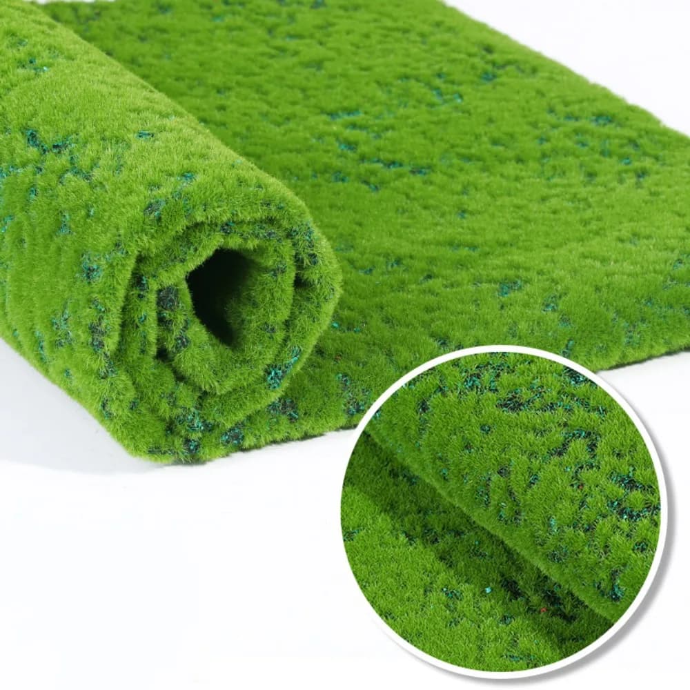 Tapis en Mousse Artificielle Durable pour Mur de 50x50cm, Fausse Alge Verte, DIY