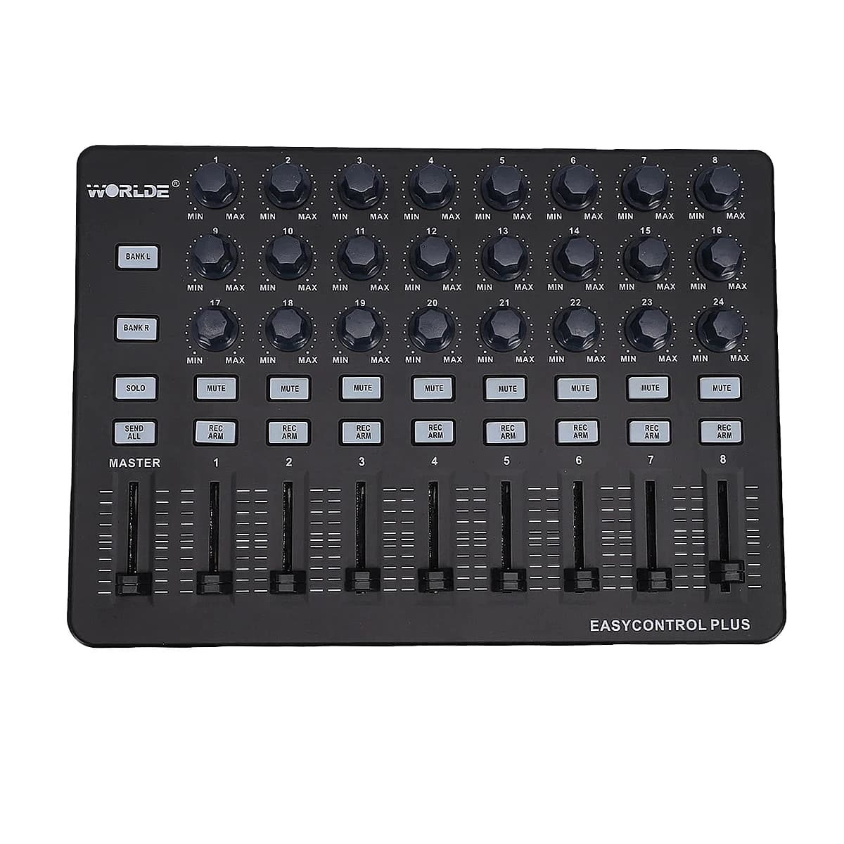 Contrôleur MIDI Worlde Easycontrol Plus – 128 curseurs, synchronisation en un clic, Plug-and-Play po