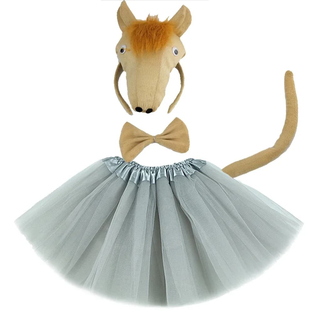 Costume de cheval animal pour enfants, jupe de bande de sauna, queue de tutu, nœud papillon, ensembl