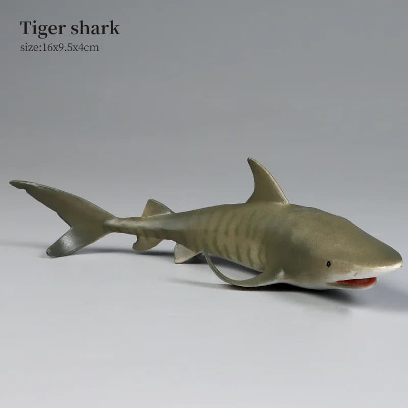 Grand modèle de requin, figurines d'animaux marins simulés, décoration, collection, jouet, cadeau, e