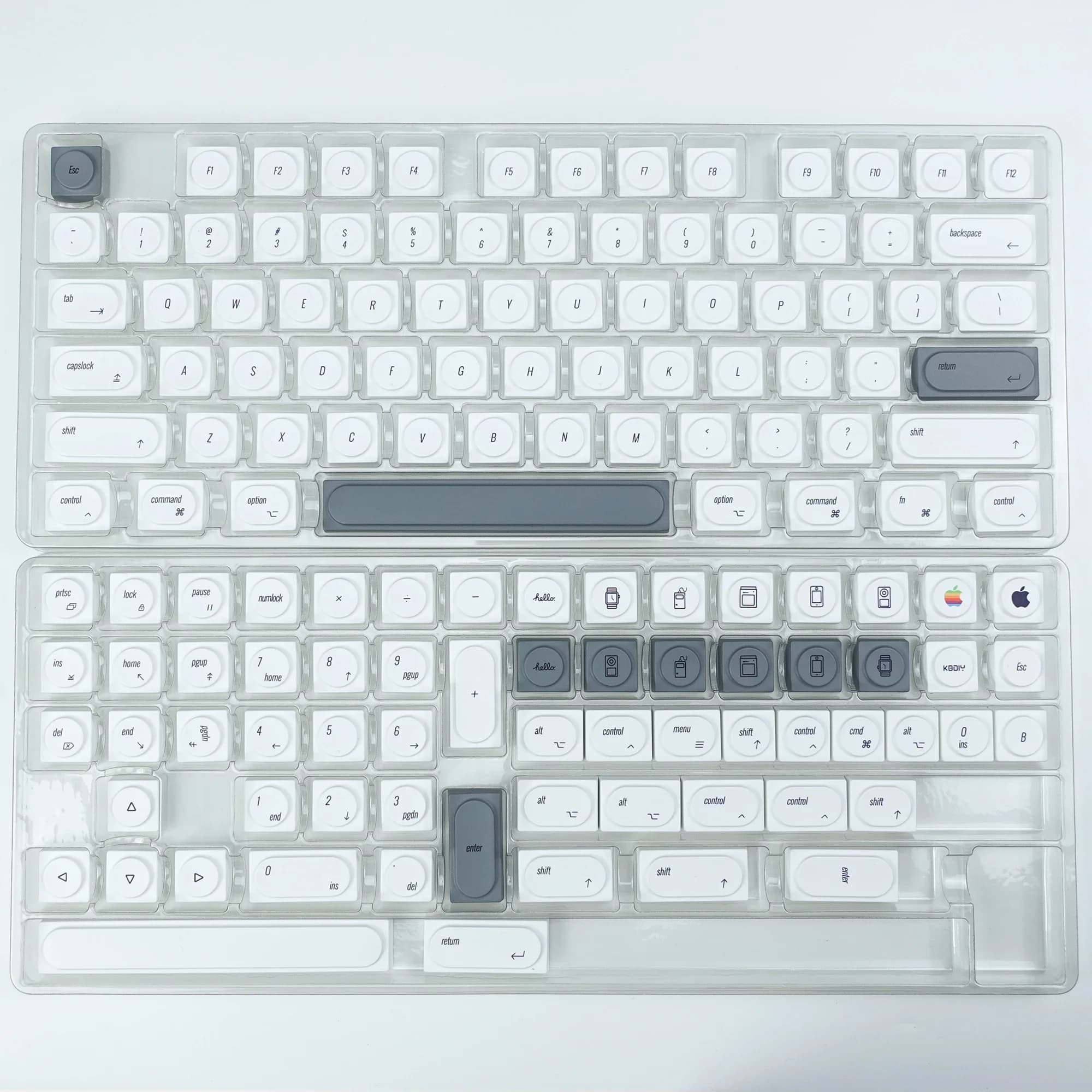 KBDiy MAC Style Doys Keycap PBT profil bas Keycaps blanc 75% personnalisé 139 touches capuchon pour 