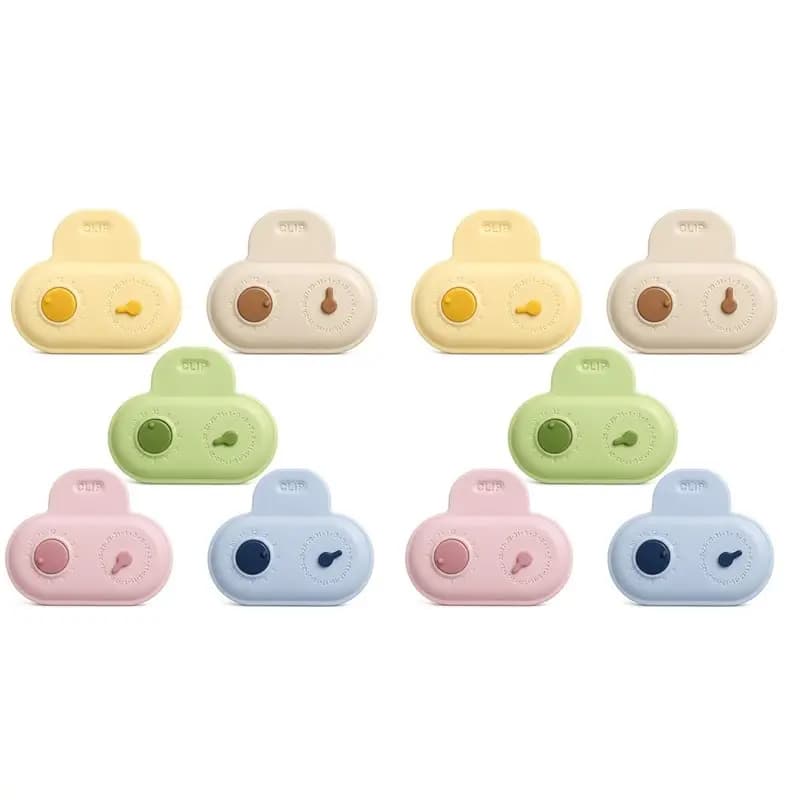 BSEVB-Accessoires de cuisine-Clip magnétique pour sac (2 ensembles), 10 pinces de scellage avec date