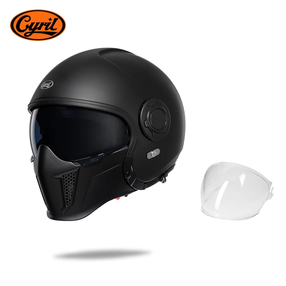 Casque de moto modulaire à double visière, casque rétro à visière relevable, casque pour scooter éle