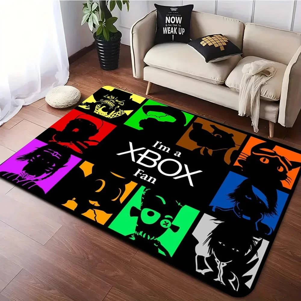 Tapis de jeu Xbox pour salon, tapis lavable pour sol, grande surface, tapis antidérapant, décoration