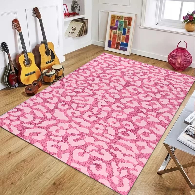 Collection de tapis et de tapis de sol esthétiques en forme de cœur rose et de tourbillon, antidérap