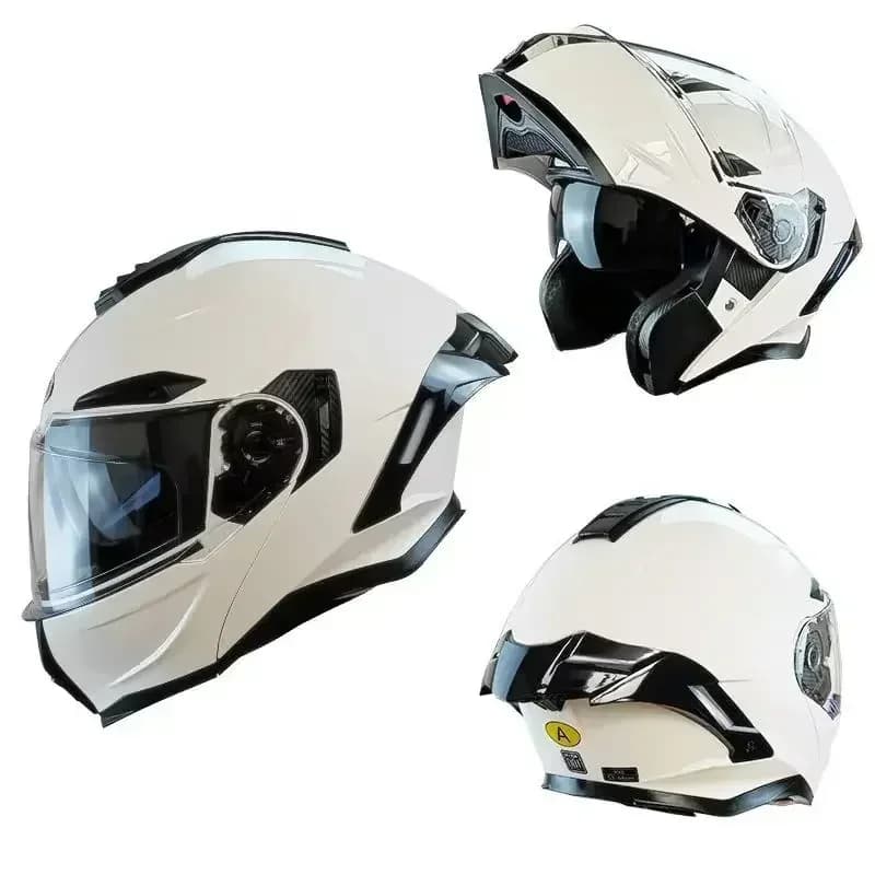 Casque de Moto rabattable intégral double lentille casque de course tout-terrain hommes Cascos Para 
