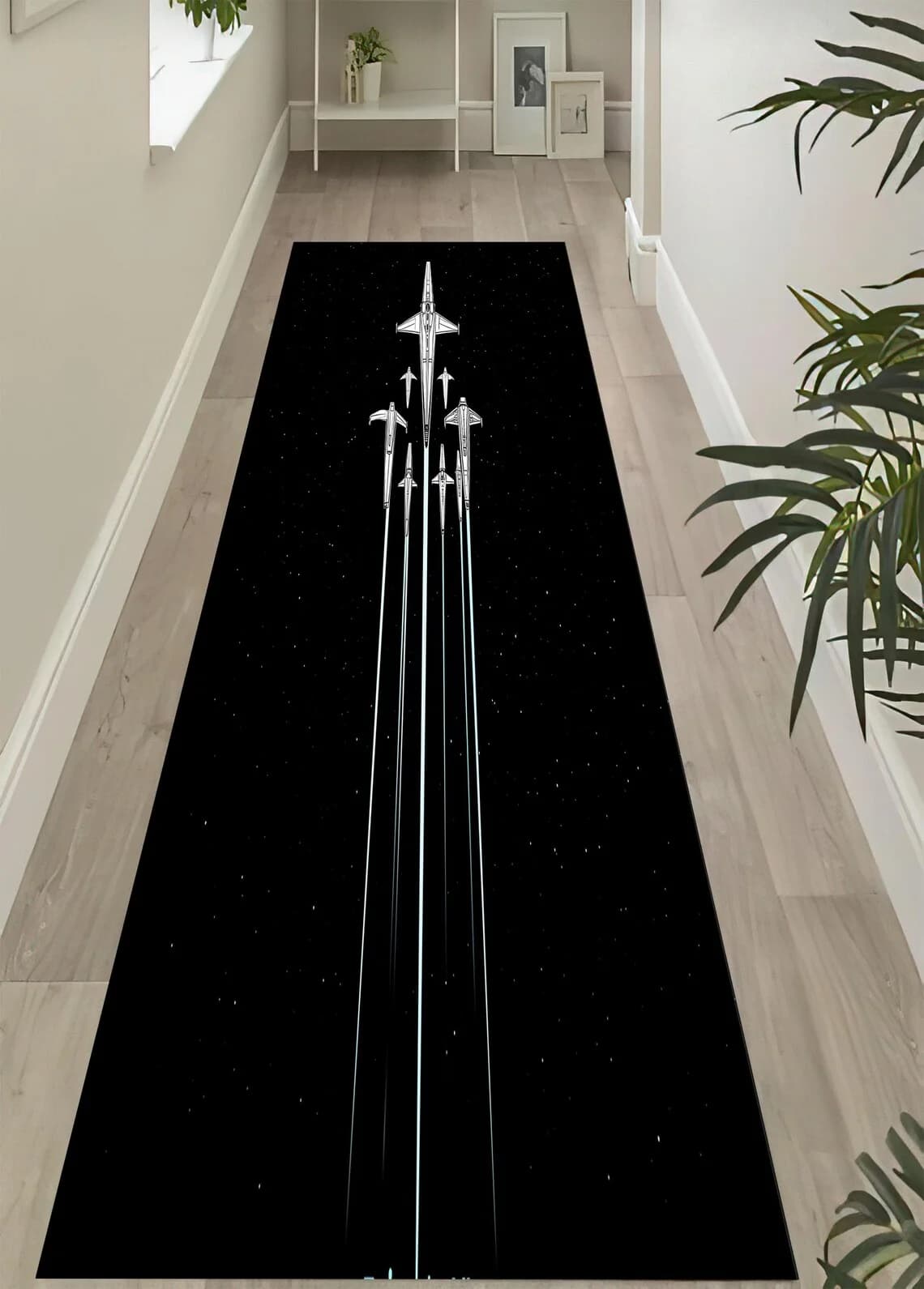 Tapis de sol antidérapant à motif de piste d'atterrissage d'avion, pour couloir, salon, chambre à co