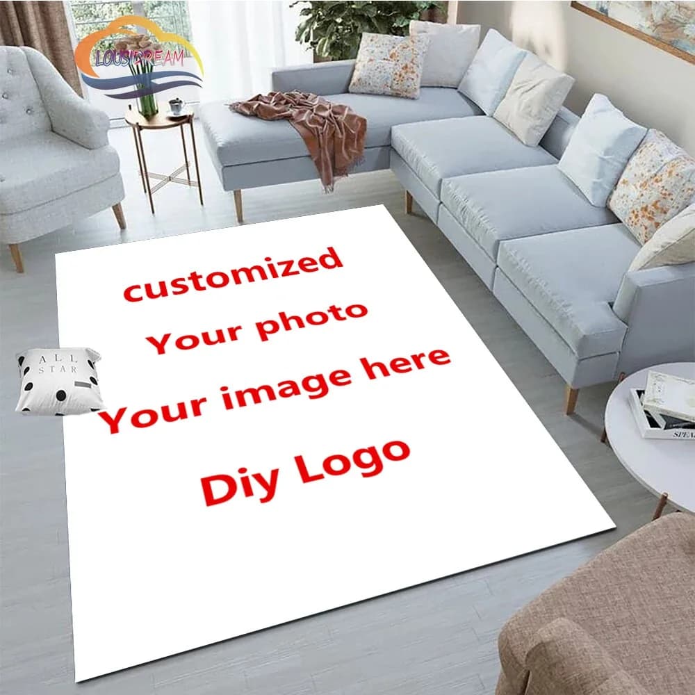 Tapis personnalisé avec photo, logo et image de marque, pour salon, chambre à coucher, cuisine, enfa