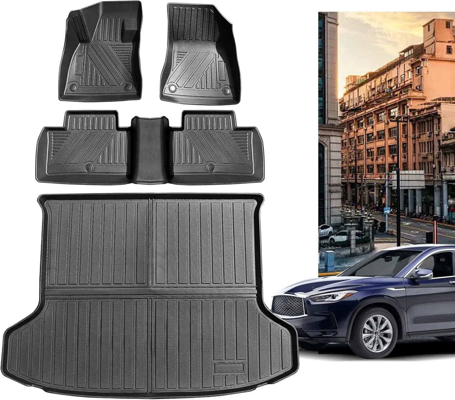 Tapis de sol adaptés aux tapis de chargement de revêtement de sol Infiniti QX50 2019 – 2023, revêtem