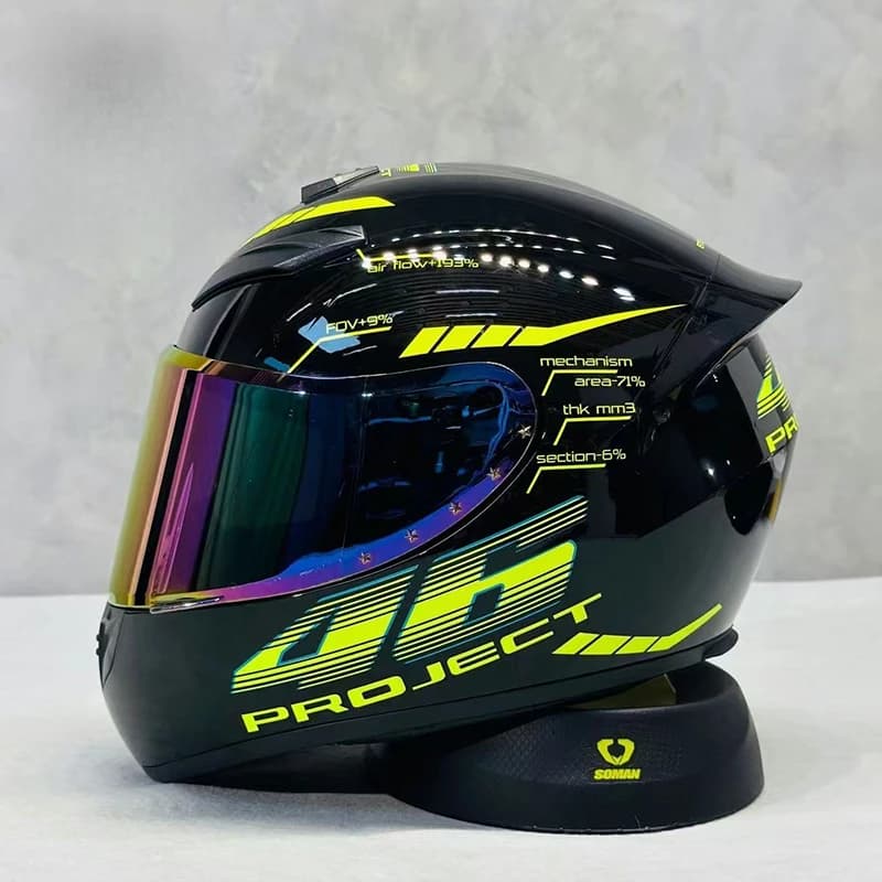 Casque de moto complet automne et hiver, flèche Orange, coupe-vent chaud, adapté aux jeunes hommes e
