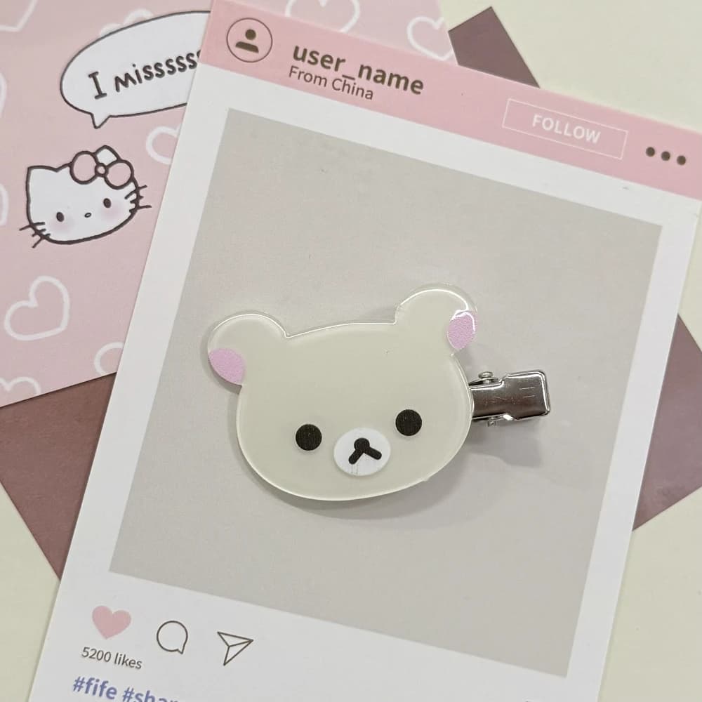 Rilakkuma Korilakkuma pinces à cheveux Anime tête d'ours épingles à cheveux mignonnes et pinces chap