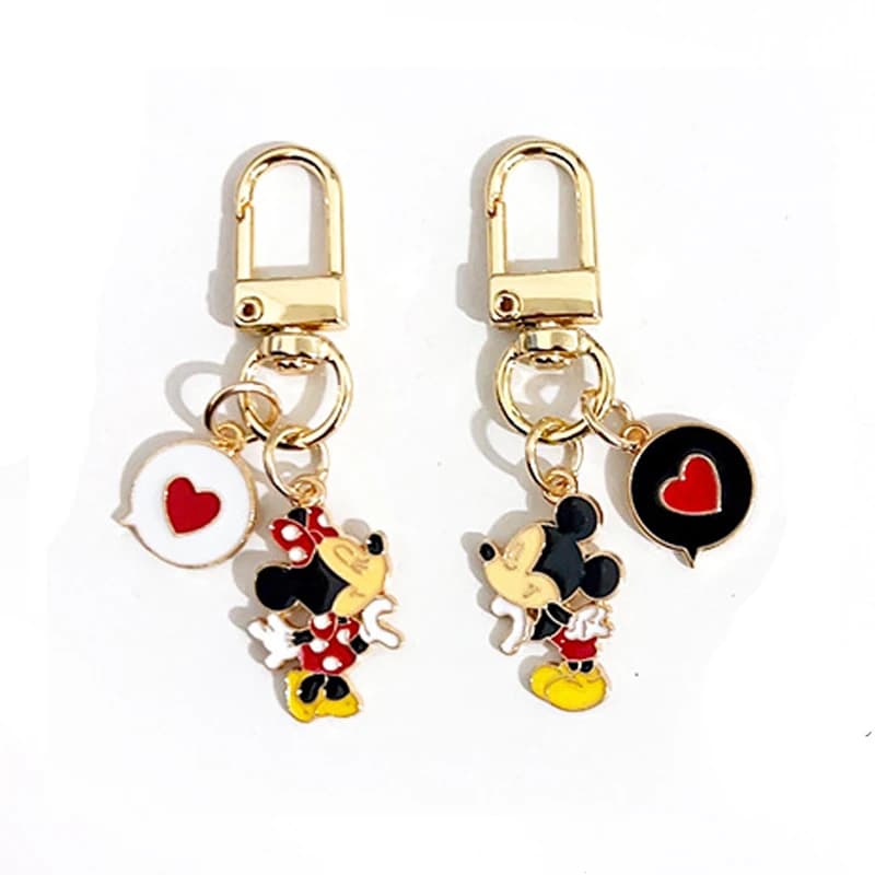 Porte-clés en métal Mickey Mouse, Minnie Mouse, accessoires de sac Kawaii, jouets de dessin animé, c
