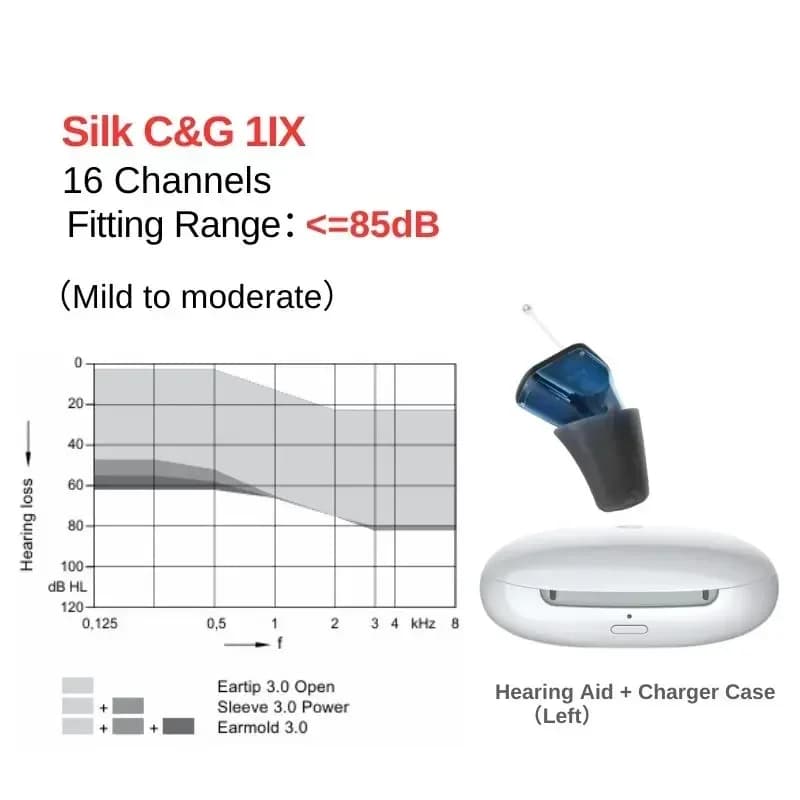 Signia Silk C & G IX 16-24 canaux aides auditives numériques rechargeables 85dB ordinateur Programma