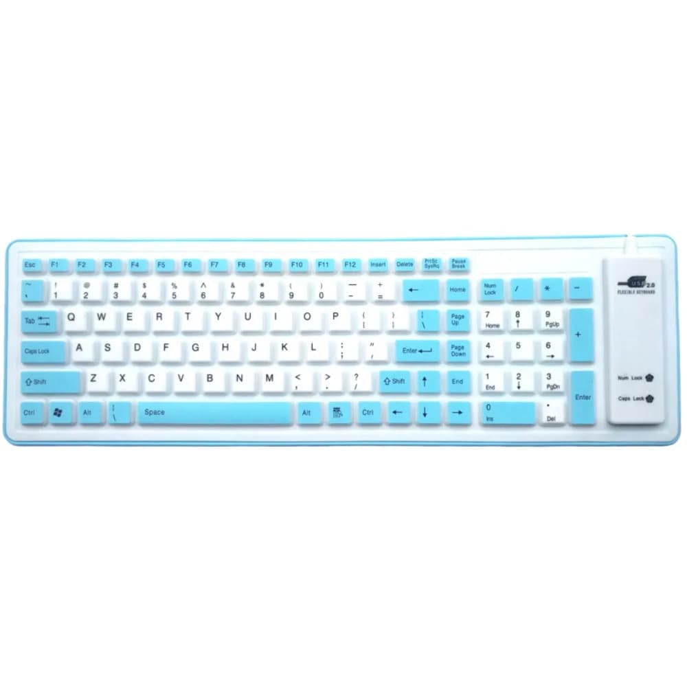 Clavier flexible en silicone souple au design industriel, 103 touches, clavier USB étanche, anti-pou
