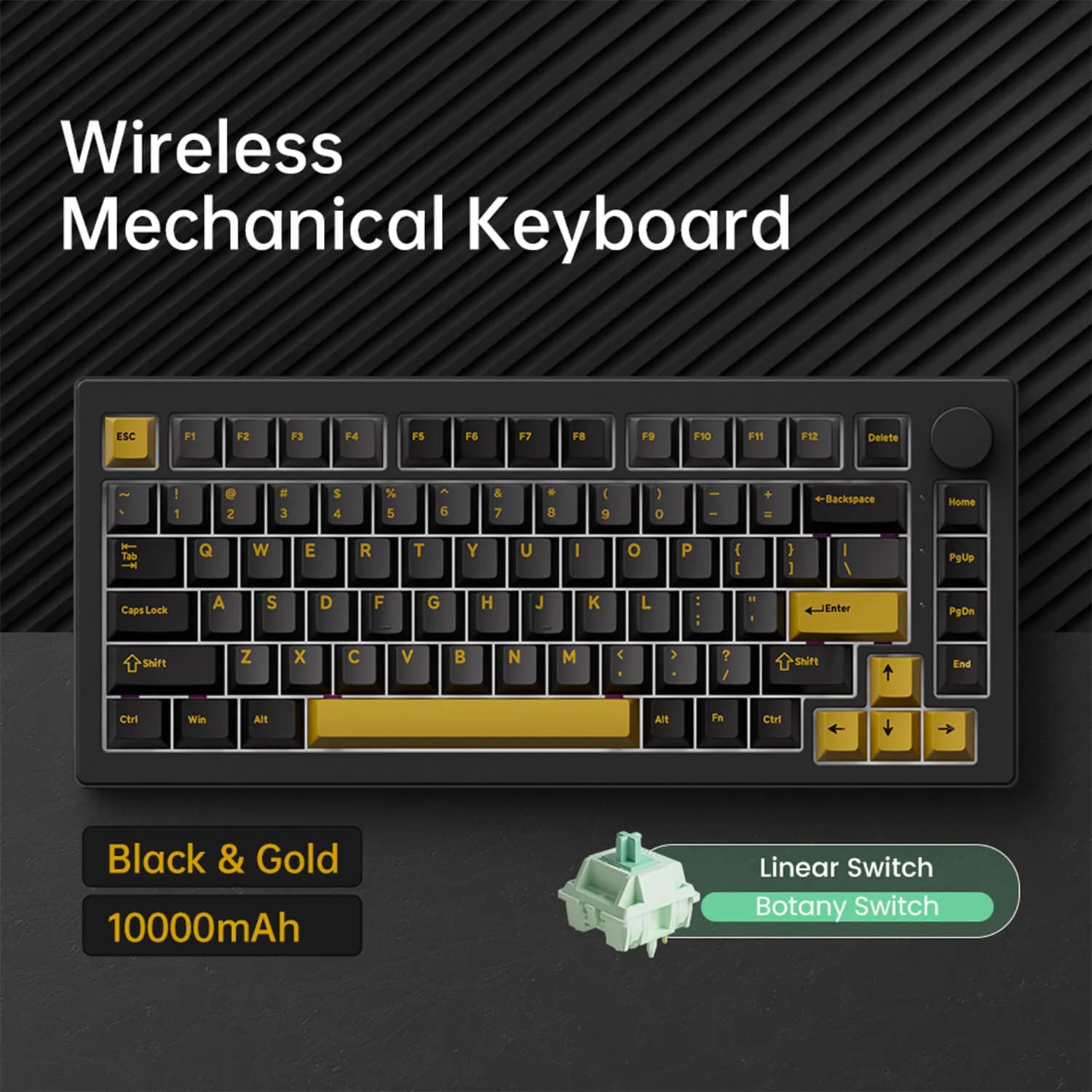 Clavier mécanique Akko 5075 V3 75% 82 touches ANSI-US avec bouton rotatif, éclairage RGB, tri-mode s