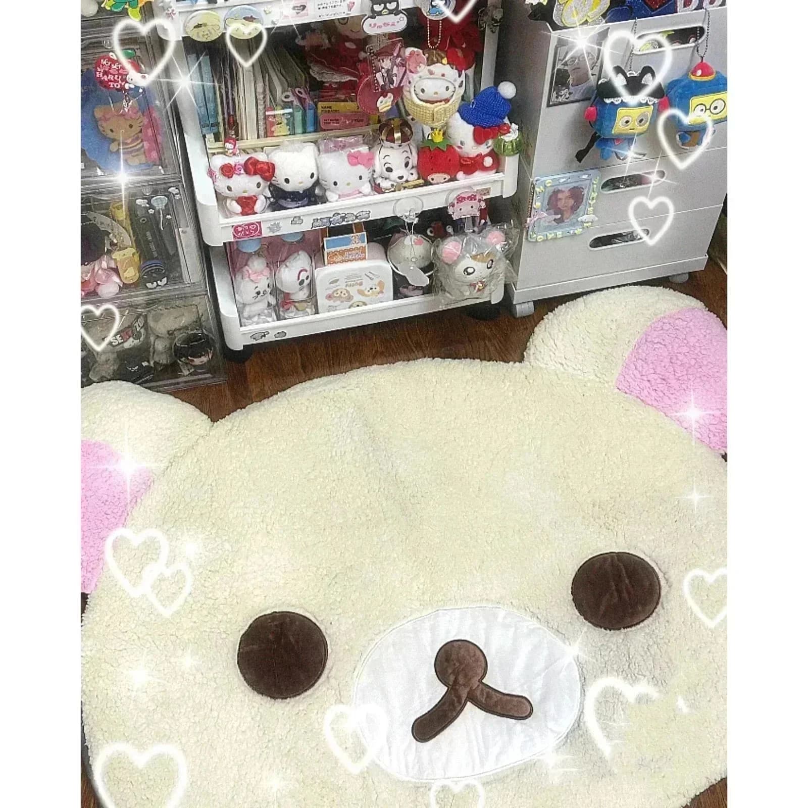 Tapis de sol Kuna Bear Rilakkumas, tapis doux pour chevet, chambre à coucher, maison, tapis de cheve