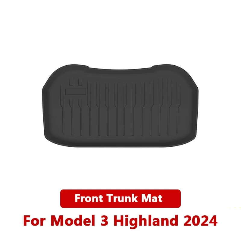 Tapis de coffre pour Tesla 2024 nouveau modèle 3 + Highland TPE Style clé de Piano avant arrière cof