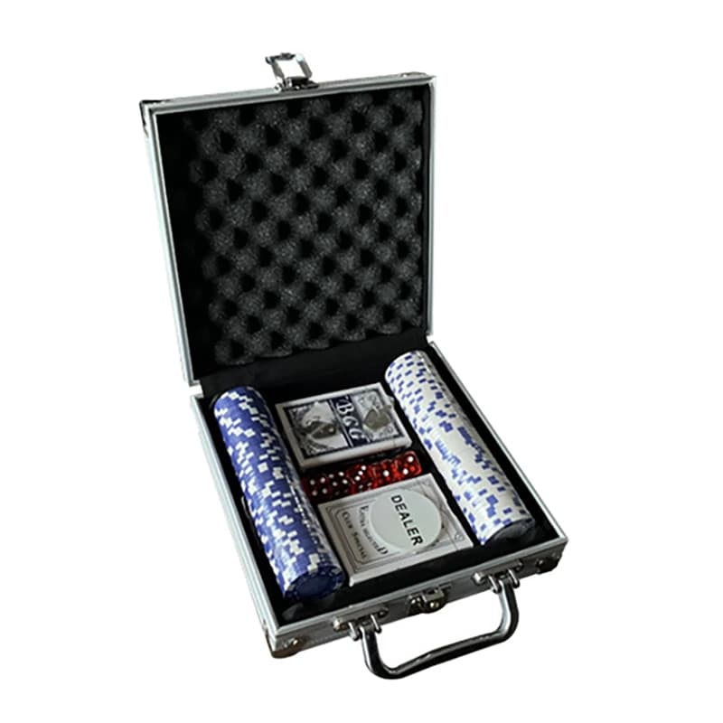 Jeu de jetons de Poker pour Texas Holdem, Blackjack, jeu avec étui de transport, boutons de cartes e