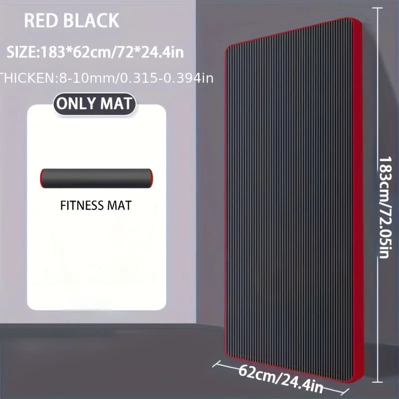 10MM Extra épais 183cmX62cm tapis de Yoga NBR tapis d'exercice antidérapant Fitness sans goût Pilate