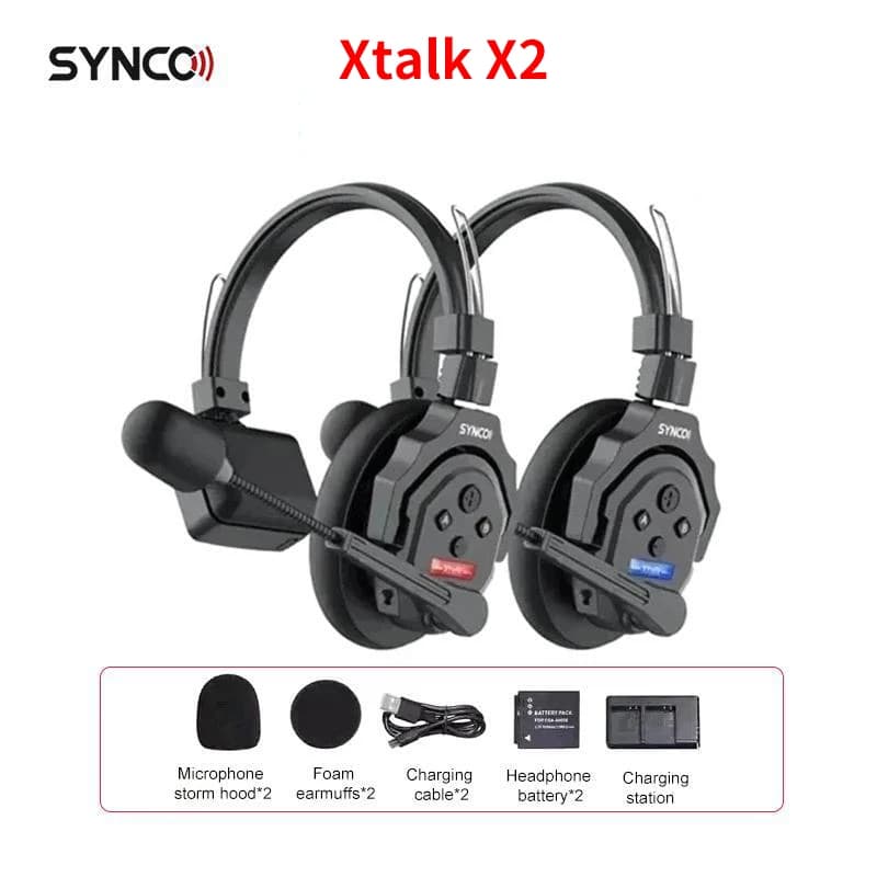 Système d'intercom sans fil SYNCO Xtalk X2, casque de communication 2,4 GHz avec réduction de bruit 