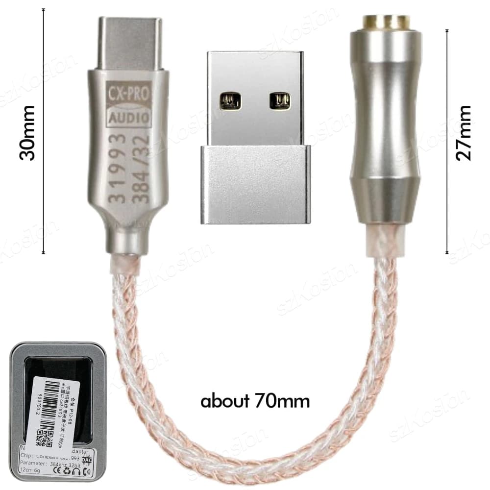 CX31993 HiFi USB Type C à 3.5mm amplificateur de casque DAC décodeur Audio IEM AMP adaptateur de tél