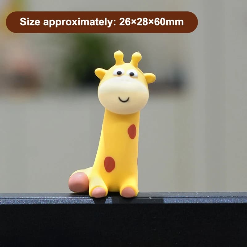 Ornement de girafe en caoutchouc, figurines de girafe de dessin animé à rainures, modèle de girafe c