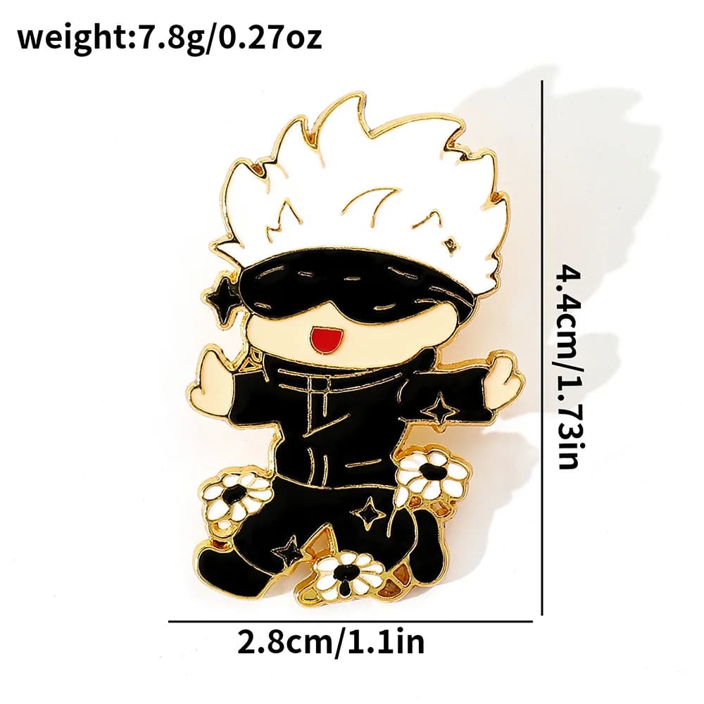 Broche anime Gojo Satoru, jolie broche de personnage de dessin animé, accessoire de cosplay pour sac