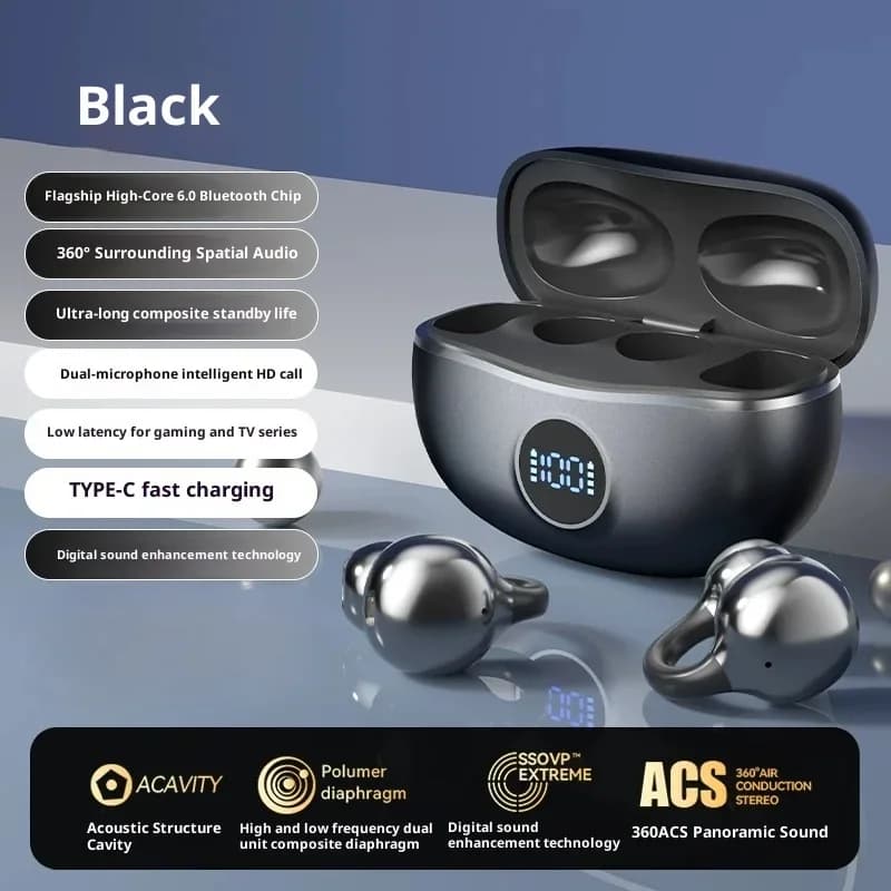 Écouteurs sans fil d'origine Sony D151 Style à clipser ouvert, écouteurs de sport Bluetooth 5.4 casq