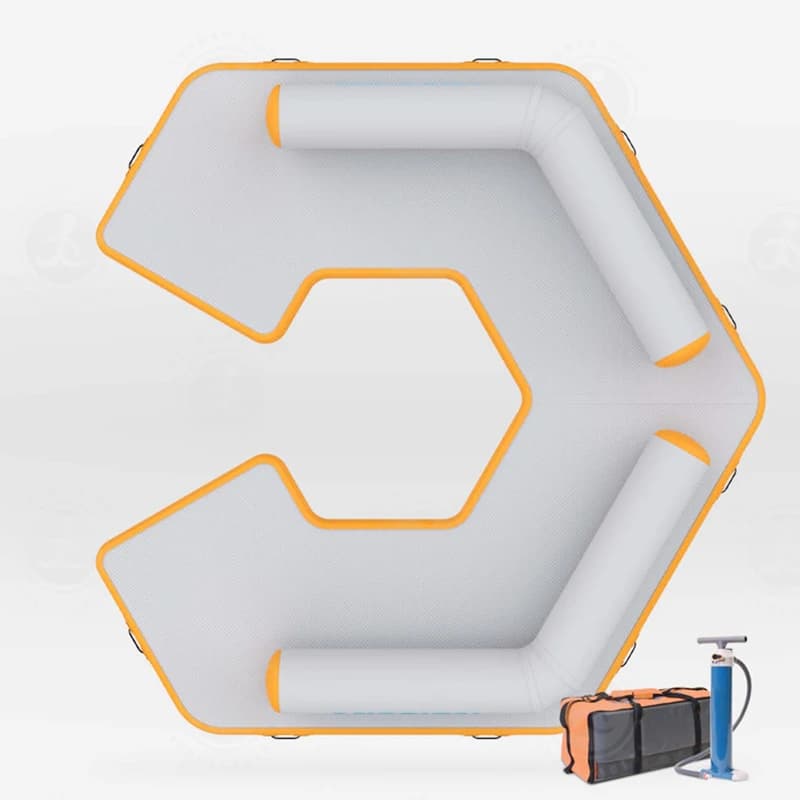 Plate-forme flottante gonflable, île d'eau de natation, tapis de quai de Ski, matériau DWF pour les 