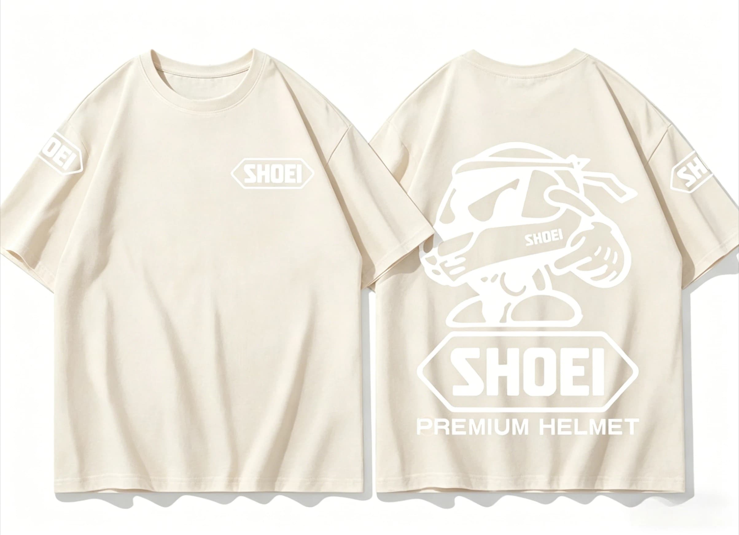 T-shirt de moto tout-terrain Shoei pour homme et femme, collection été 2026, en pur coton, à manches