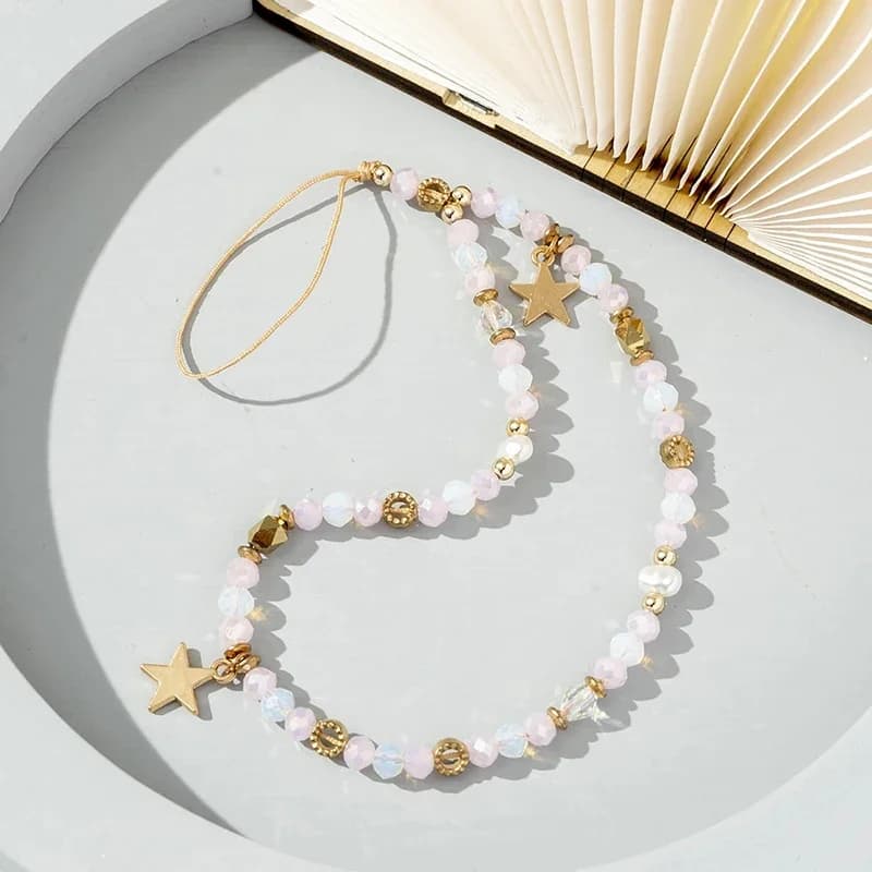 JOFive-Pendentif étoile à pointe pointue pour téléphone portable en acrylique pour femme, cordon de 