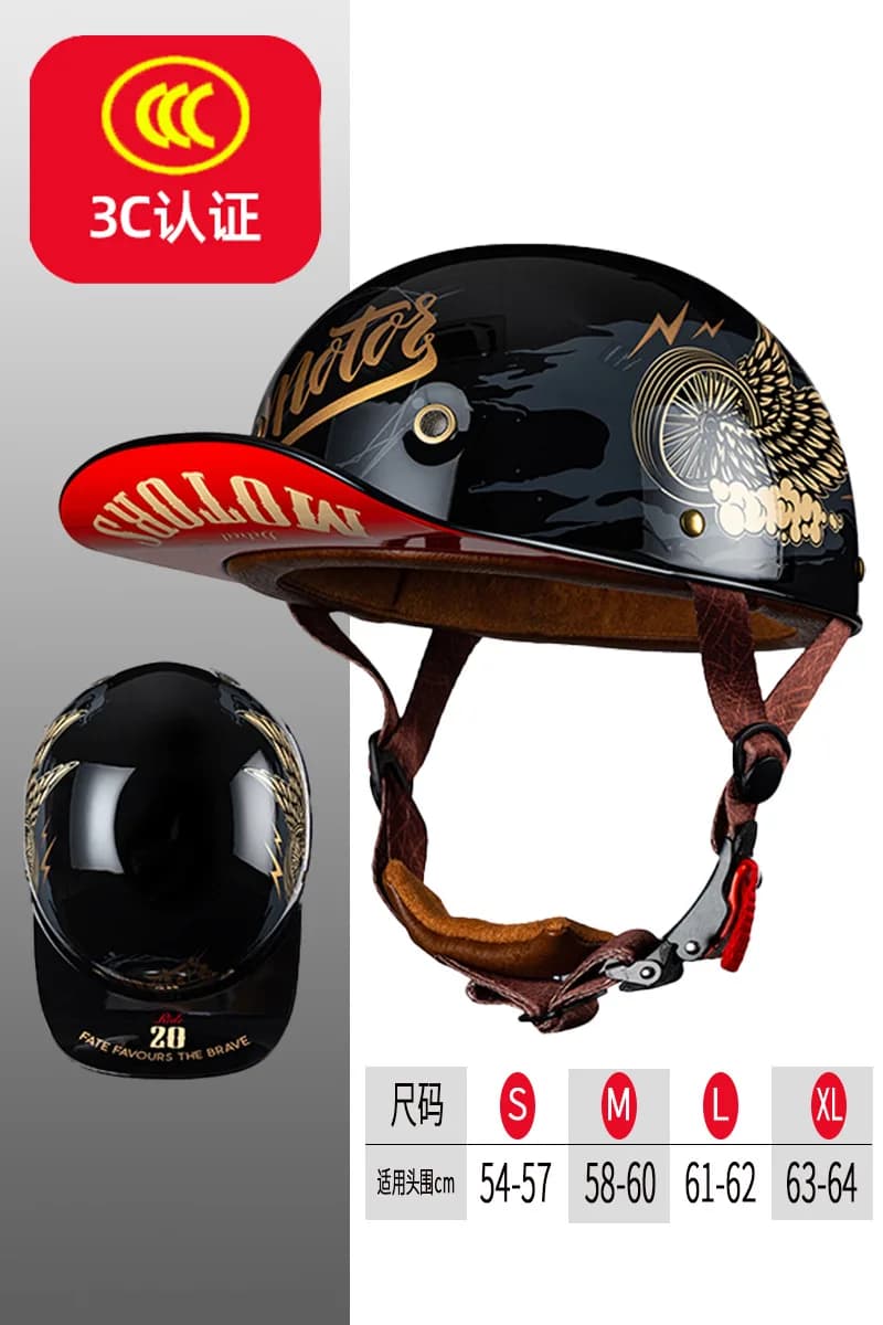 Casque de moto pour véhicule électrique, Locomotive pour Harley, demi-casque rétro, quatre saisons, 