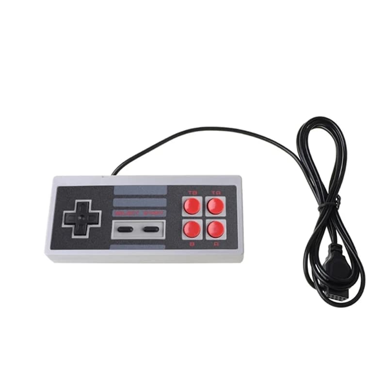 Manette de jeu à 4 boutons pour consoles de jeux vidéo rétro 8 bits, mini stick NES, sans fil rouge 